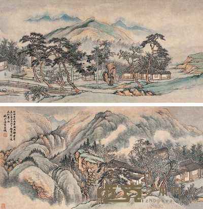 姜筠 水竹幽居图 手卷 39×156cm